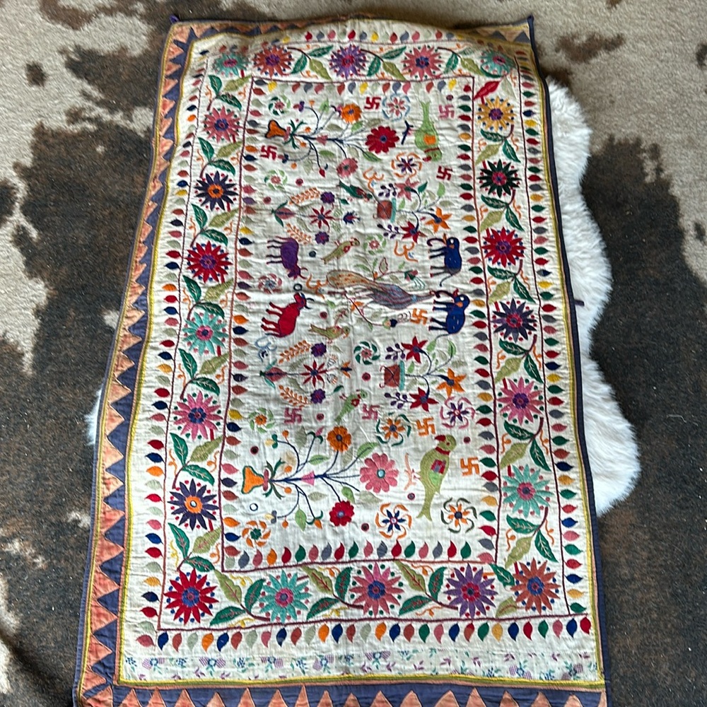 Beautiful vintage Indian tapestry - colorful